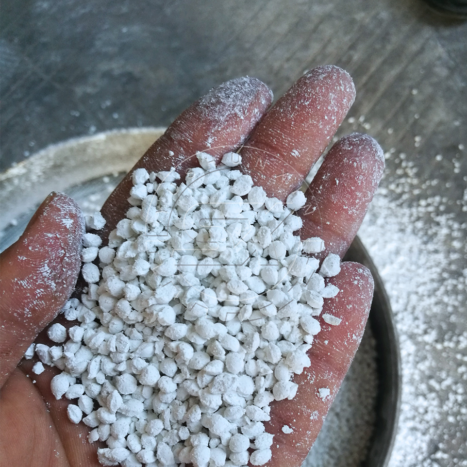Fertilizer pellets made by double roller extrusion granulator