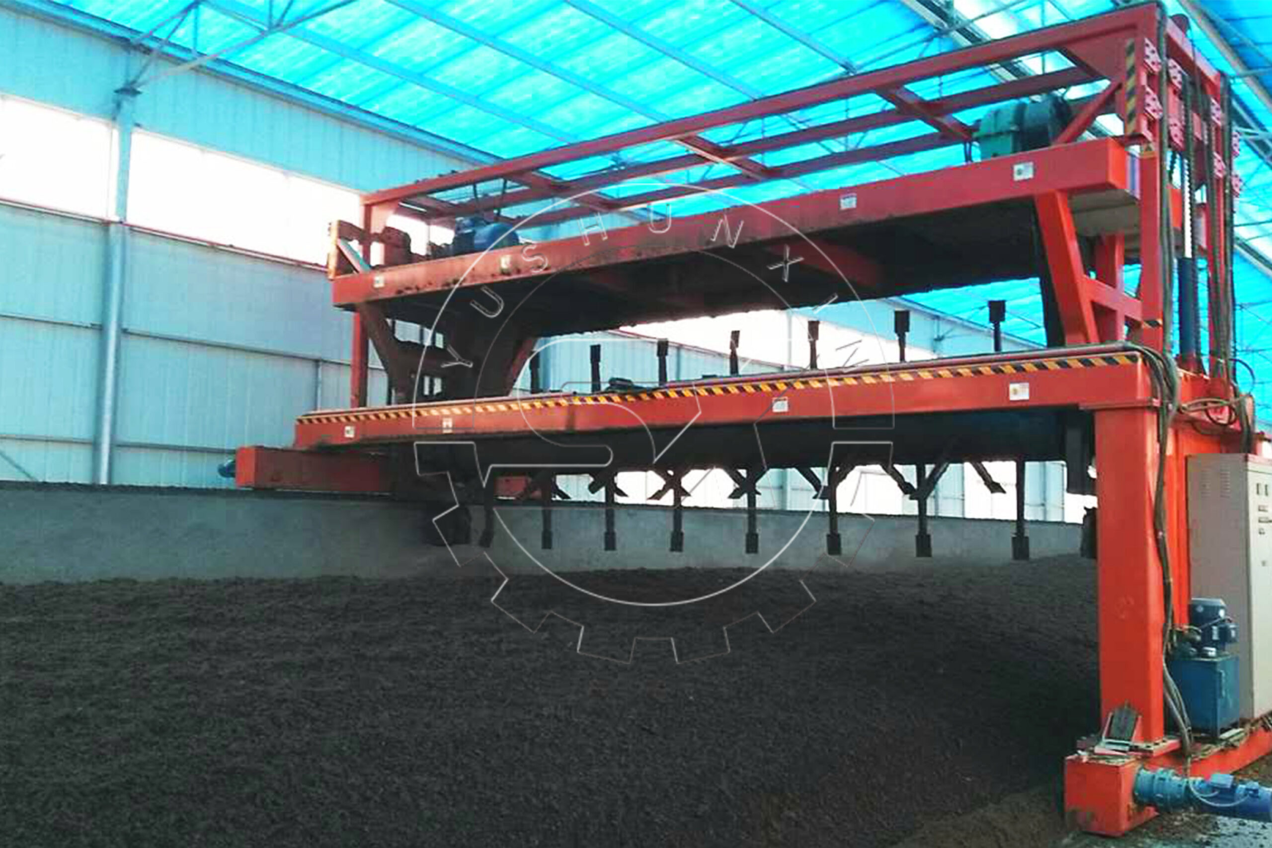 Groove Type Composting Machine in Fertilizer Plant
