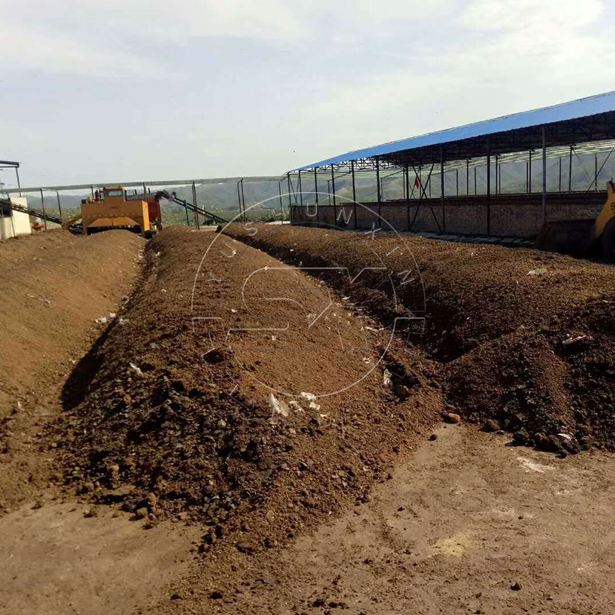 Windrow type composting